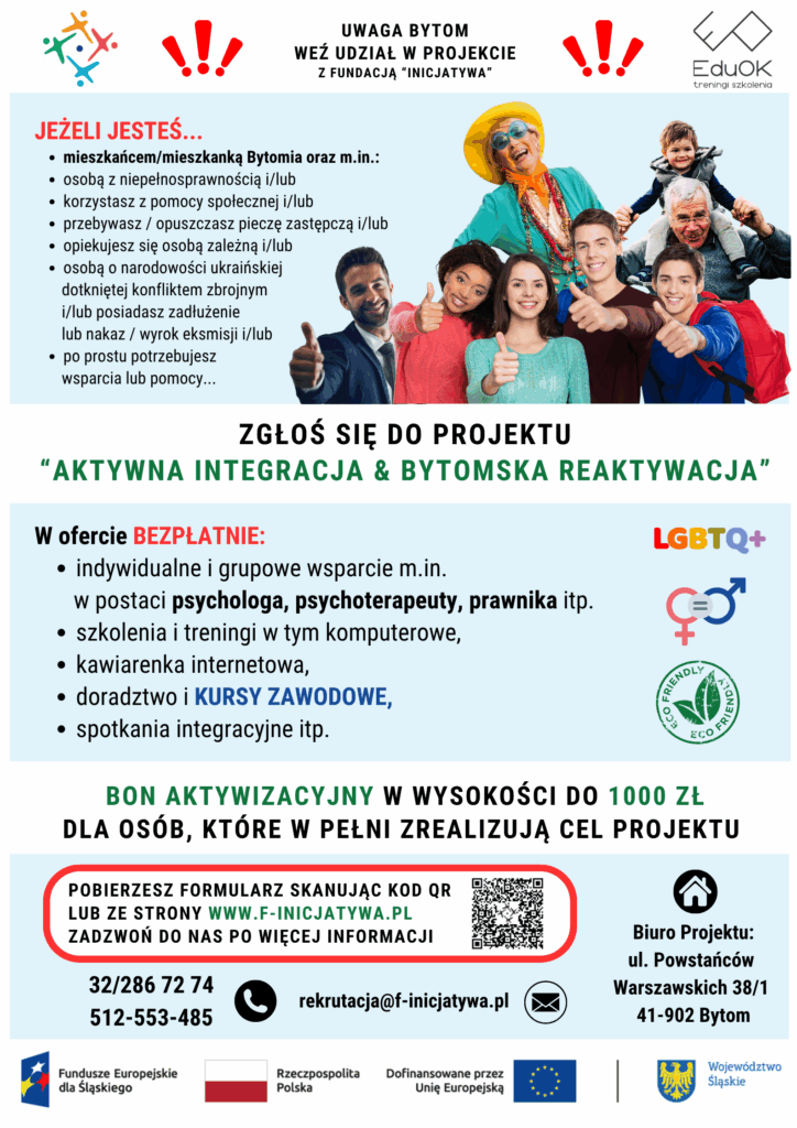 Plakat informacyjny zawierający podstawowe informacje o realizacji projketu.